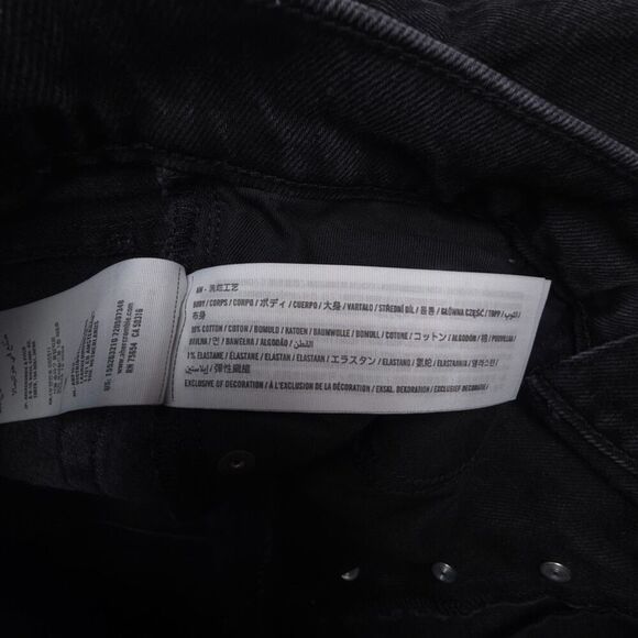 ABERCROMBIE Dad High Rise Raw Hem Crossover Jeans Clean Girl Minimal Y2k Black - Picture 8 of 9